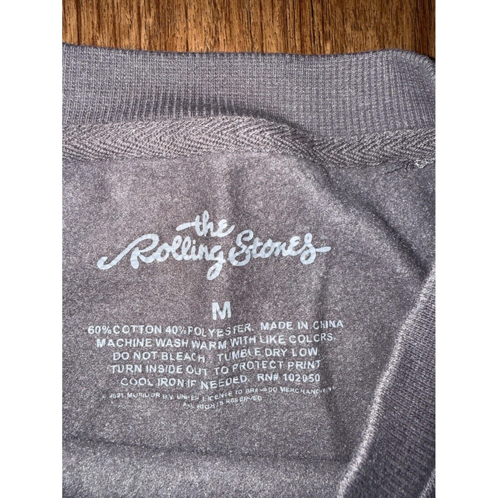 The Rolling Stones Womens Gray Graphic Crewneck Sweatshirt Pink Logo Size Medium - Picture 3 of 4